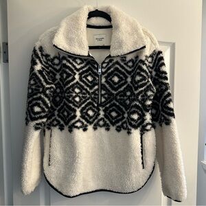 Abercrombie & Fitch Black and Cream Teddy Jacket